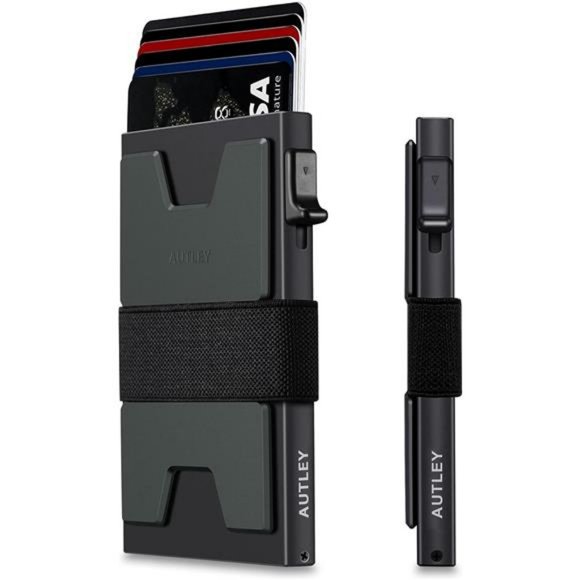 Mens Slim Card Holder, Pop Up Wallet RFID Blocking, Cash Band, 12+ Cards Storage - Picture 1 of 7